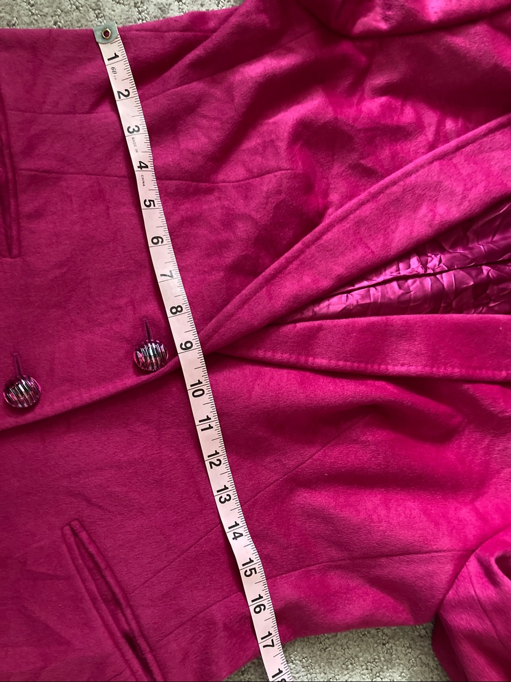 Vintage Escada fuchsia rabbit & wool blazer jacket, ~Medium. - Picture 11 of 16